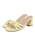 Crocodile Cross Chunky Heels Slippers