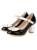 Mary Jane Bowknot Chunky Heels Shoes