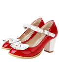 Mary Jane Bowknot Chunky Heels Shoes