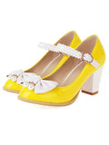 Mary Jane Bowknot Chunky Heels Shoes