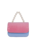Gradient Rosepink Blue Pearl Handbag