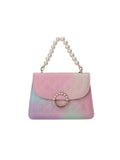 Gradient Pink Argyle Pearl Handbag