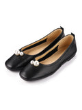 Retro Low Top Mary Pearl Leather Shoes