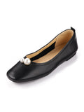 Retro Low Top Mary Pearl Leather Shoes