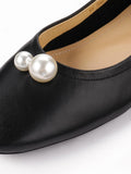 Retro Low Top Mary Pearl Leather Shoes