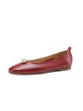 Retro Low Top Mary Pearl Leather Shoes