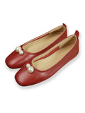 Retro Low Top Mary Pearl Leather Shoes