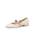 Retro Polka Dot Strap Leather Shoes