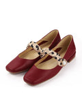 Retro Polka Dot Strap Leather Shoes