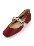 Retro Polka Dot Strap Leather Shoes