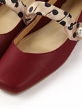 Retro Polka Dot Strap Leather Shoes