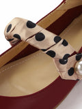 Retro Polka Dot Strap Leather Shoes