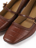 Retro Instep Strap Leather Shoes