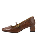 Retro Instep Strap Leather Shoes
