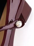 Retro Instep Strap Patent Leather Shoes