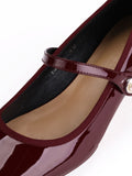 Retro Instep Strap Patent Leather Shoes