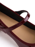 Retro Instep Strap Patent Leather Shoes