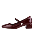 Retro Instep Strap Patent Leather Shoes