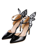 Butterflys Pointed Buckled High Heels Shoes