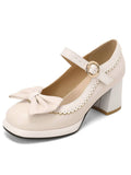 Bowknot Chunky Heels Mary Jane Shoes