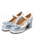 Bowknot Chunky Heels Mary Jane Shoes