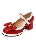 Bowknot Chunky Heels Mary Jane Shoes