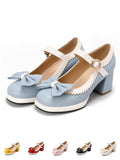 Bowknot Chunky Heels Mary Jane Shoes