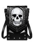 Black Halloween Embroidered Skull Bag