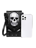 Black Halloween Embroidered Skull Bag