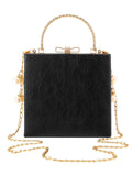 Black Retro Angel Pearl Chain Ladies Square Bags