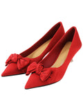 Bow Tie Pointed Toe High Heels