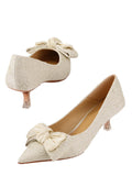 Bow Tie Pointed Toe High Heels