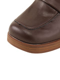 Brown Retro Square Toe Chunky Heels