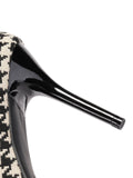 Pointed Toe Houndstooth High Heel Shoes