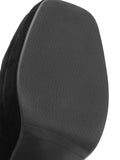 Black Vintage Velvet Tapered Mid Heels Shoes