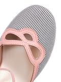 Stripe & Polka Dots Buckled High Heel Shoes
