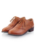 Retro Carved Low Heel Casual Shoes