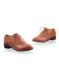 Retro Carved Low Heel Casual Shoes