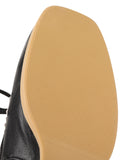 French Square-Toed Contrast Color Strappy Flat Shoes
