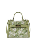 Floral Mesh Embroidered Stitching Shoulder Handbag