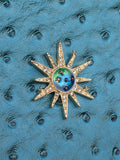 Lake Blue Gold Chain Clutch Bag