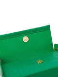 Pearl Chain Imitation Crocodile Leather Shoulder Bag