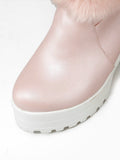 Mid-Calf Bow Decor High Heel Furry Boots