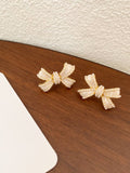 Retro Pearls Bow Stud Earrings