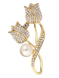 3PCS Gold Rose & Wreath Brooch