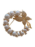 3PCS Gold Rose & Wreath Brooch