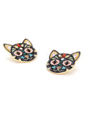 Black 1950s Halloween Cat Earring