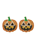 1950s Halloween Grimace Pumpkin Earring
