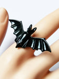 Black Retro Bat Alloy Ring