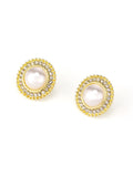 Retro Pearl Gold Trim Alloy Earrings